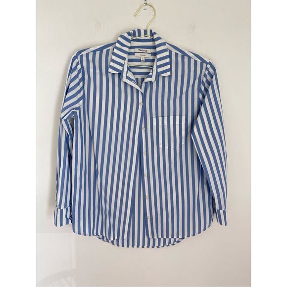 MADEWELL Oversized Fit Striped Shirt Size XS - Picture 1 of 5